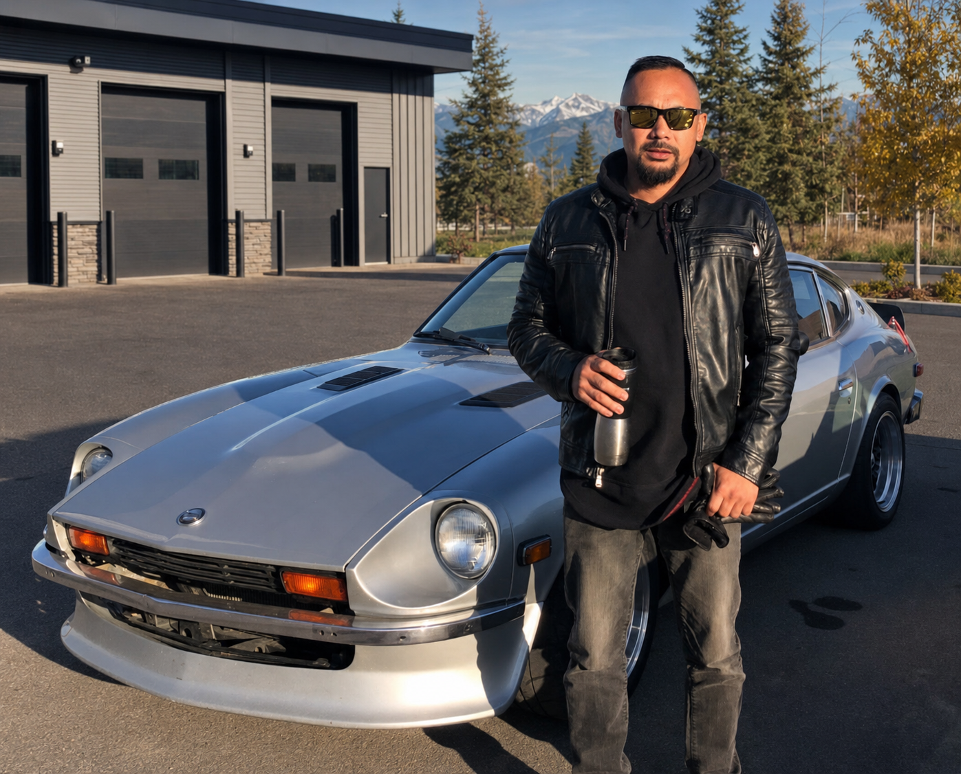 Andy, owner and operator of Z Tire, with the Z car that inspired the company name